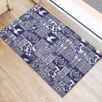 Blue Tonga Kilisimasi Fiefia Rubber Doormat Pacific Patchwork Xmas Vibes - Polynesian Pride