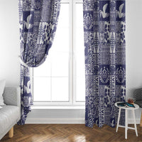 Blue Tonga Kilisimasi Fiefia Window Curtain Pacific Patchwork Xmas Vibes - Polynesian Pride