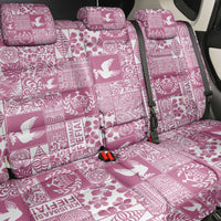 Pink Tonga Kilisimasi Fiefia Back Car Seat Cover Pacific Patchwork Xmas Vibes - Polynesian Pride