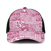 Pink Tonga Kilisimasi Fiefia Baseball Net Cap Pacific Patchwork Xmas Vibes LT9 One Size Black Pink - Polynesian Pride