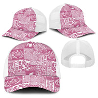 Pink Tonga Kilisimasi Fiefia Baseball Net Cap Pacific Patchwork Xmas Vibes LT9 - Polynesian Pride