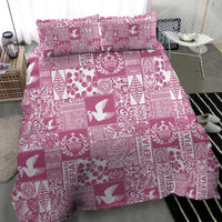 Pink Tonga Kilisimasi Fiefia Bedding Set Pacific Patchwork Xmas Vibes - Polynesian Pride