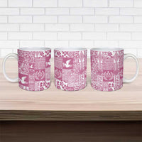 Pink Tonga Kilisimasi Fiefia Ceramic Mug Pacific Patchwork Xmas Vibes - Polynesian Pride