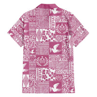 Pink Tonga Kilisimasi Fiefia Family Matching Long Sleeve Bodycon Dress and Hawaiian Shirt Pacific Patchwork Xmas Vibes LT9 - Polynesian Pride