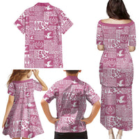 Pink Tonga Kilisimasi Fiefia Family Matching Puletasi and Hawaiian Shirt Pacific Patchwork Xmas Vibes LT9 - Polynesian Pride