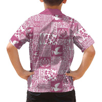 Pink Tonga Kilisimasi Fiefia Family Matching Tank Maxi Dress and Hawaiian Shirt Pacific Patchwork Xmas Vibes - Polynesian Pride
