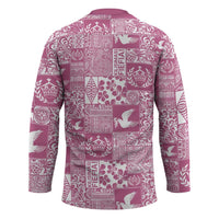 Pink Tonga Kilisimasi Fiefia Hockey Jersey Pacific Patchwork Xmas Vibes - Polynesian Pride