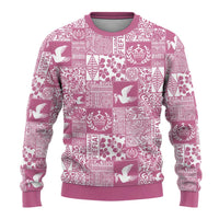 Pink Tonga Kilisimasi Fiefia Ugly Christmas Sweater Pacific Patchwork Xmas Vibes - Polynesian Pride