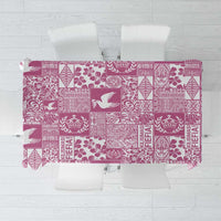 Pink Tonga Kilisimasi Fiefia Tablecloth Pacific Patchwork Xmas Vibes - Polynesian Pride