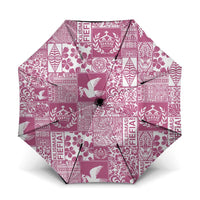 Pink Tonga Kilisimasi Fiefia Umbrella Pacific Patchwork Xmas Vibes - Polynesian Pride