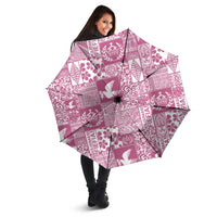 Pink Tonga Kilisimasi Fiefia Umbrella Pacific Patchwork Xmas Vibes - Polynesian Pride