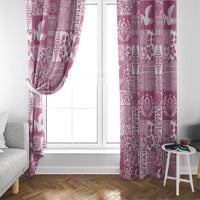 Pink Tonga Kilisimasi Fiefia Window Curtain Pacific Patchwork Xmas Vibes - Polynesian Pride