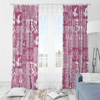 Pink Tonga Kilisimasi Fiefia Window Curtain Pacific Patchwork Xmas Vibes - Polynesian Pride