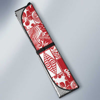 Red Tonga Kilisimasi Fiefia Auto Sun Shade Pacific Patchwork Xmas Vibes - Polynesian Pride