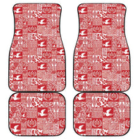 Red Tonga Kilisimasi Fiefia Car Mats Pacific Patchwork Xmas Vibes - Polynesian Pride