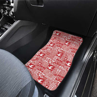Red Tonga Kilisimasi Fiefia Car Mats Pacific Patchwork Xmas Vibes - Polynesian Pride