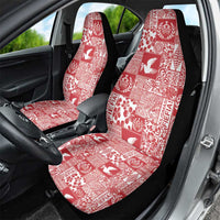 Red Tonga Kilisimasi Fiefia Car Seat Cover Pacific Patchwork Xmas Vibes - Polynesian Pride