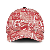 Red Tonga Kilisimasi Fiefia Classic Cap Pacific Patchwork Xmas Vibes - Polynesian Pride