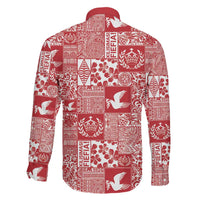 Red Tonga Kilisimasi Fiefia Family Matching Puletasi and Hawaiian Shirt Pacific Patchwork Xmas Vibes LT9 - Polynesian Pride