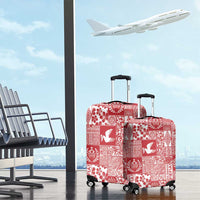 Red Tonga Kilisimasi Fiefia Luggage Cover Pacific Patchwork Xmas Vibes - Polynesian Pride