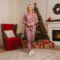 Red Tonga Kilisimasi Fiefia Christmas Pajama Set Pacific Patchwork Xmas Vibes - Polynesian Pride