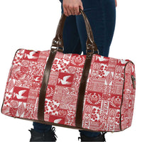 Red Tonga Kilisimasi Fiefia Travel Bag Pacific Patchwork Xmas Vibes - Polynesian Pride