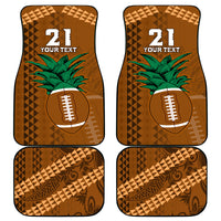Custom Hawaii Honolulu Bowl Car Mats With Kakau Tribal Pattern LT9 Brown - Polynesian Pride