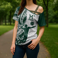 Polynesian Hawaii Volleyball Custom Cross Shoulder Shirt Kakau with Sport Style - Polynesian Pride
