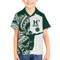 Polynesian Hawaii Volleyball Custom Family Matching Tank Maxi Dress and Hawaiian Shirt Kakau with Sport Style