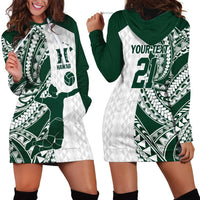 Polynesian Hawaii Volleyball Custom Hoodie Dress Kakau with Sport Style
