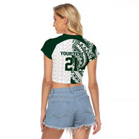 Polynesian Hawaii Volleyball Custom Raglan Cropped T Shirt Kakau with Sport Style