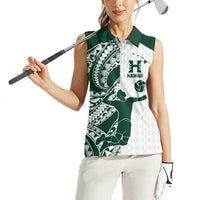 Polynesian Hawaii Volleyball Custom Women Sleeveless Polo Shirt Kakau with Sport Style