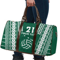 Polynesian Hawaii Volleyball Custom Travel Bag Green Kakau with Map Motif - Polynesian Pride