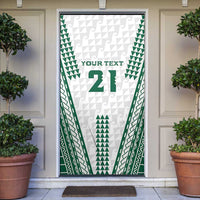 Polynesian Hawaii Volleyball Custom Door Cover White Kakau with Map Motif - Polynesian Pride