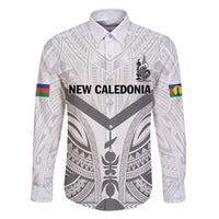New Caledonia Football Custom Family Matching Summer Maxi Dress and Hawaiian Shirt Go Champions Les Cagous LT9 Dad's Shirt - Long Sleeve White - Polynesian Pride