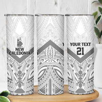 New Caledonia Football Custom Skinny Tumbler Go Champions Les Cagous LT9 - Polynesian Pride