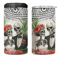 Skeleton Love for Valentines Day 4 in 1 Can Cooler Tumbler Polynesian Tribal Love Forever LT9 One Size: 16 oz White - Polynesian Pride