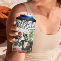 Skeleton Love for Valentines Day 4 in 1 Can Cooler Tumbler Polynesian Tribal Love Forever LT9 - Polynesian Pride