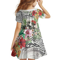Skeleton Love for Valentine’s Day Family Matching Puletasi and Hawaiian Shirt Polynesian Tribal Love Forever