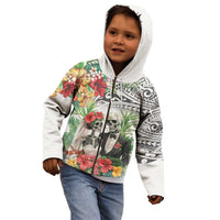 Skeleton Love for Valentine’s Day Kid Hoodie Polynesian Tribal Love Forever