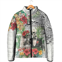 Skeleton Love for Valentine’s Day Padded Jacket Polynesian Tribal Love Forever - Polynesian Pride