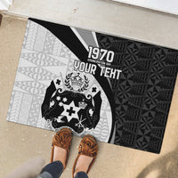 Personalised Tonga Emancipation Day Rubber Doormat Since 1970 Ngatu Tribal Pattern