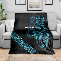 All Black Maori Tribal Tattoo Personalised Blanket Polynesian Style LT9 - Polynesian Pride