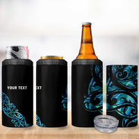 All Black Maori Tribal Tattoo Personalised 4 in 1 Can Cooler Tumbler Polynesian Style LT9 - Polynesian Pride