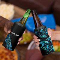 All Black Maori Tribal Tattoo Personalised 4 in 1 Can Cooler Tumbler Polynesian Style LT9 - Polynesian Pride