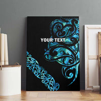 All Black Maori Tribal Tattoo Personalised Canvas Wall Art Polynesian Style