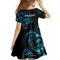 All Black Maori Tribal Tattoo Personalised Family Matching Off Shoulder Maxi Dress and Hawaiian Shirt Polynesian Style