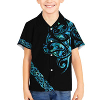 All Black Maori Tribal Tattoo Personalised Family Matching Short Sleeve Bodycon Dress and Hawaiian Shirt Polynesian Style