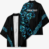 All Black Maori Tribal Tattoo Personalised Kimono Polynesian Style - Polynesian Pride