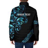 All Black Maori Tribal Tattoo Personalised Padded Jacket Polynesian Style - Polynesian Pride